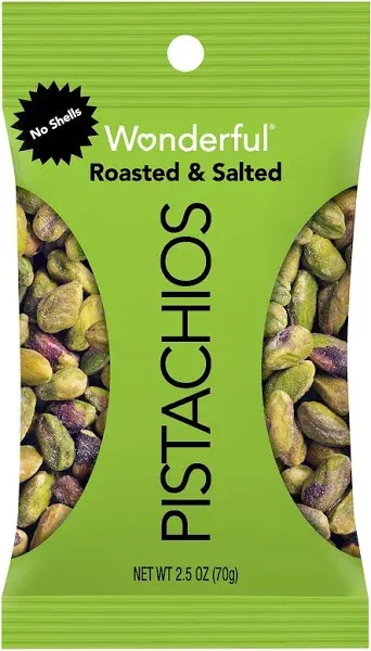 Wonderful Pistachios No Shells, Roasted and Salted, 6 oz, 2.5 Ounces