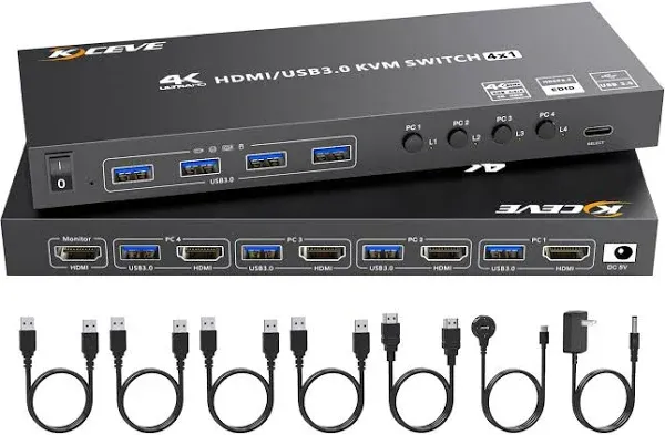 Camgeet HDMI KVM Switch for 4 Computers