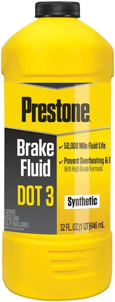 Prestone Dot 3 Brake Fluid - 32 fl oz bottle