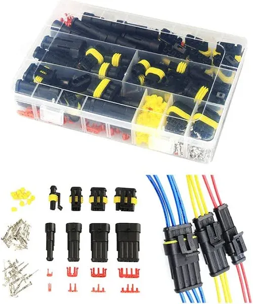 Cpdd 352pcs Waterproof Car Electrical Connector Terminals Automotive Electrical Wire Connector Plug Kit 1/2/3/4 Pin Connectors Male And Female