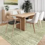 Valenrug Washable Rug - Stain Resistant Area Rugs for Living Room, Non Slip Backing Printed Rugs for Bedroom, Folable Machine Washable Area Rug (Green, 9'x12')