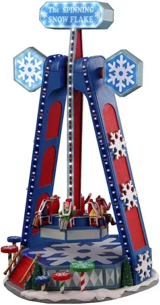 Lemax Multicolored Plastic Spinning Snowflake Ride Christmas Village