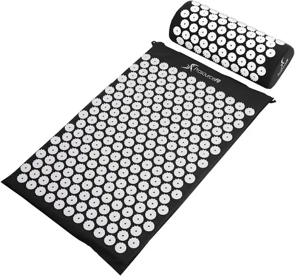 Acupressure Mat and Pillow Set for Back/Neck Pain and Muscle Relaxation, Grey