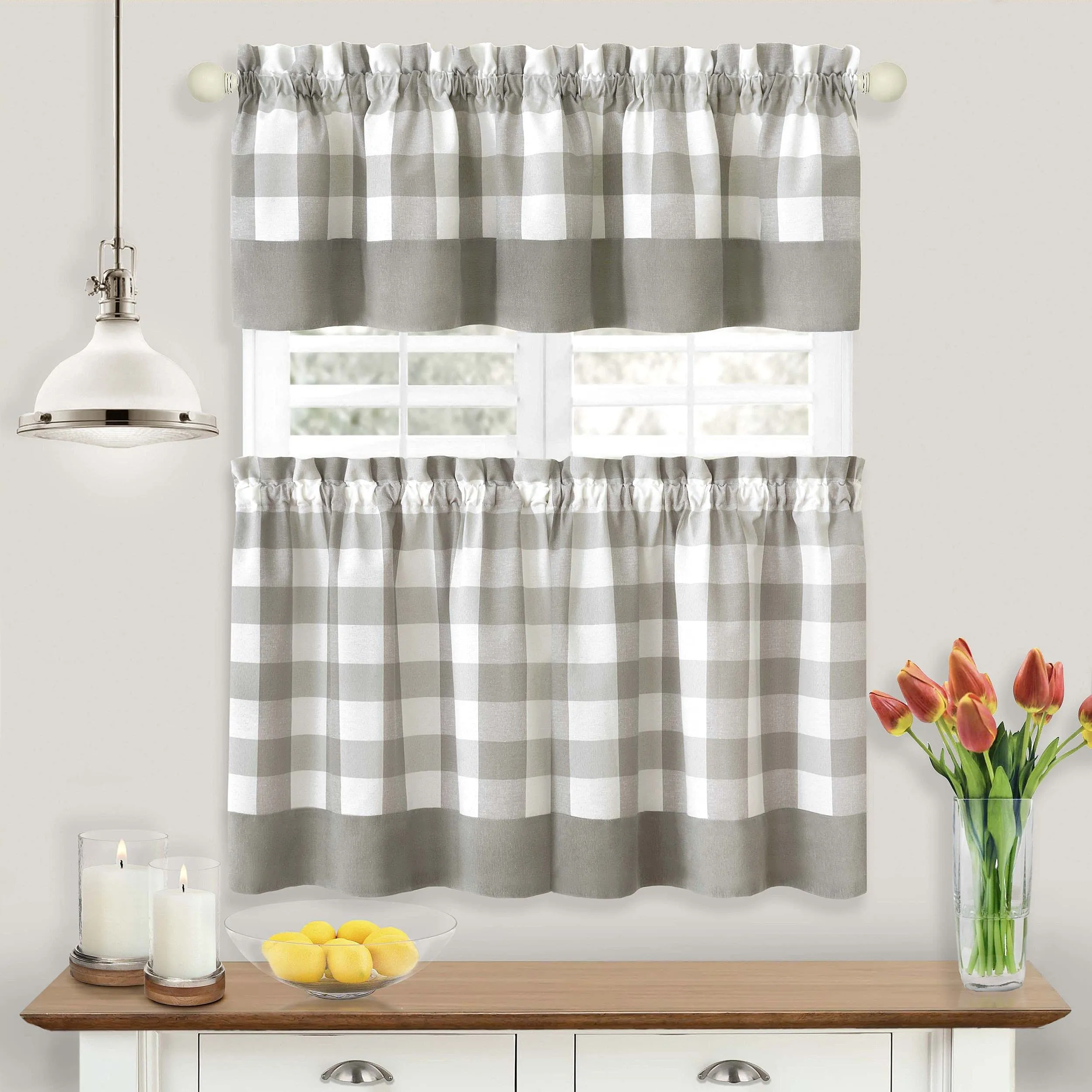 Blair Men's Hunter Window Curtain Tier Pair and Valance Set