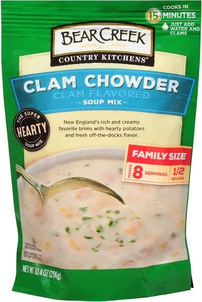 Bear Creek Soup Mix, Clam Chowder, 10.4 Ounce (Pack of 6)