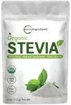 Pure Organic Stevia Powder, 4 Ounces, 706 Serving, Highest Grade Stevia Green Leaf Extract Reb-A, Reduced Bitter Aftertaste, 0 Calorie, Natural