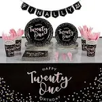 Sparkle and Bash Serves 24 21st Birthday Party Supplies Decorations for Girls Women Teens