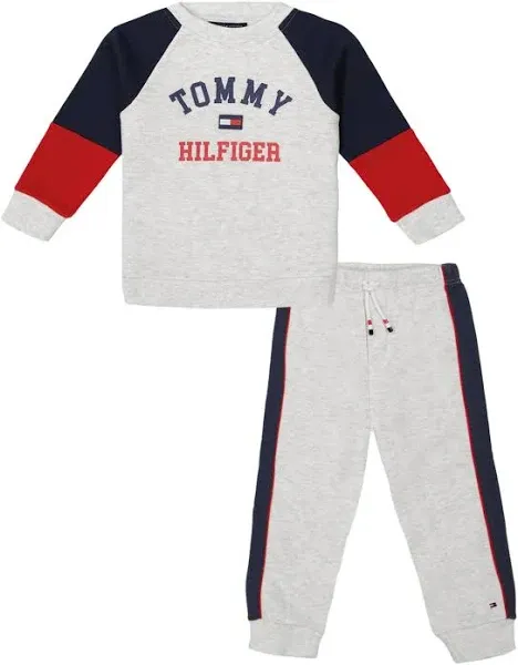 Tommy Hilfiger Baby Boy Heather Colorblock Fleece Sweatsuit