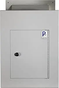 Protex WDC-160 Wall/Door Through Drop Box,for keys, car remotes, cash, checks and envelopes, Metal baffle, Pre-drilled mounting holes,double steel door, With Adjustable Chute