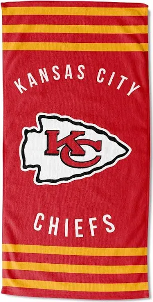 Kansas City Chiefs Stripes Beach Towel 30&#034;x60&#034;