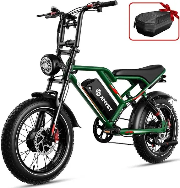 S8 Peak 3000W Dual Motor AWD Electric Bike for Adults 48V 25Ah Ebike 35MPH Electric Bicycles 75+ Miles Max Range Hydraulic Disc Brake Full Suspension Fork 7-Speed Electric Bike