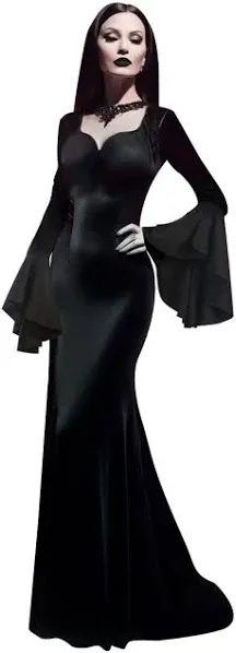 Black Dress Floor Length Tight fitting Halloween Gothic RolePlay Costume