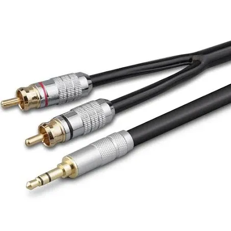 SKW Audiophile Ultra-high Purity Copper Audio Cable 3.5mm Male to 2 RCA Male Audio Auxiliary Stereo Y Splitter Adapter Cable 32.8ft/10M