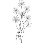 Deco 79 Metal Floral Home Wall Decor 3D Wire Wall Sculpture with Crystal Embellishments, Wall Art 40" x 19" x 1", Black