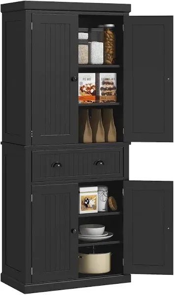 HOMCOM 72" Kitchen Pantry Storage Cabinet with Drawer