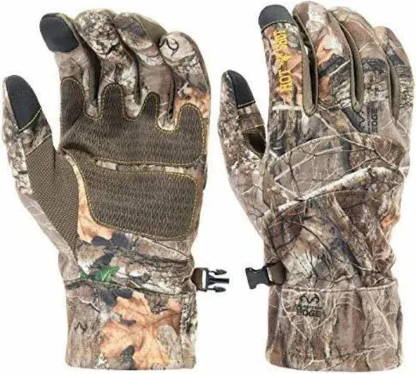 HOT SHOT Men’s Camo Swiftstrike Pro-Text Gloves – Realtree Edge Outdoor Hunting Camouflage Gear