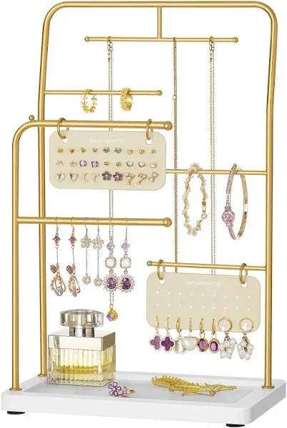 SONGMICS Jewellery Stand with 6 Hanging Rods