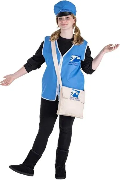 Mailman Halloween Costume Accessory Pack - Blue US Postal Worker Letter Carrier