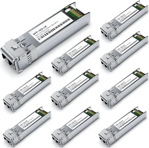 10Pack SFP+ 10GBase-LR SingleMode Module, 1310nm 10G LC SMF Fiber Optic Trans...