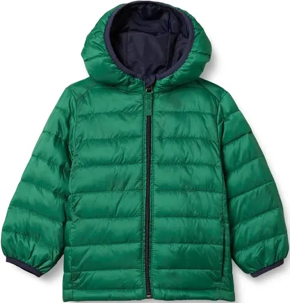 Amazon Essentials Boys' Lightweight Water-Resistant Packable Hooded Puffer Jacket