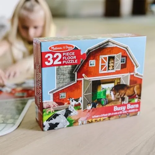 Melissa & Doug Busy Barn Shaped Floor Puzzle