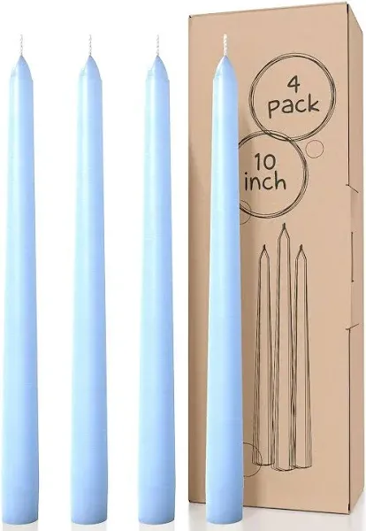 CANDWAX 12 inch Taper Candles Set of 4 Dripless and Unscented