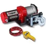 RUGCEL Winch 2000 lbs. 1 HP Electric Winch with Wire Rope, Switch, and Winch Stopper