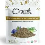 Organic Traditions Sprouted Chia & Flax Seed Powder - 16 oz