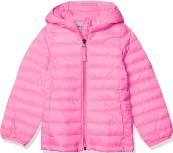 Toddlers' Amazon Essentials Girls Lightweight Water-Resistant Packable Hooded Puffer Jacket