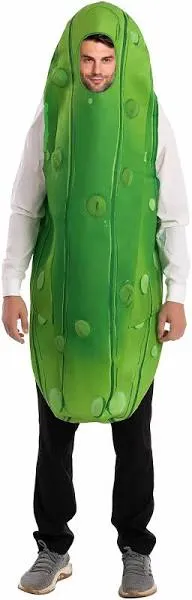 Spooktacular Creations Halloween Pickle Costume Adult, Unisex Food Costume, Funny Costume for Men, Fruit Jumpsuit for Cosplay