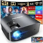 GooDee Projector 4K With WiFi And Bluetooth Supported, FHD 1080P Mini Projector For Outdoor Moives, 5G Video Projector For Home Theater Dolby Audio Zoom Portable Projector TV Stick PPT (YG600 Plus)