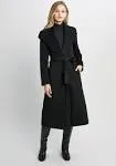 Tahari Elliot Belted Wrap Coat - Black - S