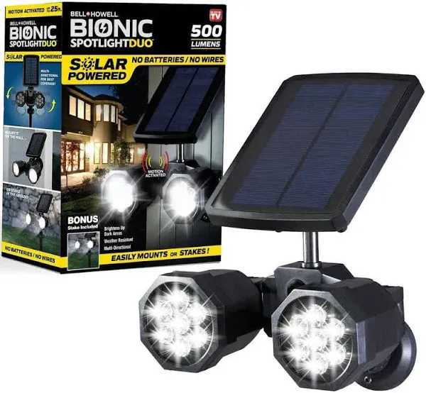 Bell and Howell Bionic Spotlight Duo Solar Outdoor Security Light