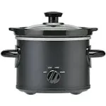 Mainstays 2 QT Slow Cooker, Matte Black Finish, Removeable Stoneware Pot