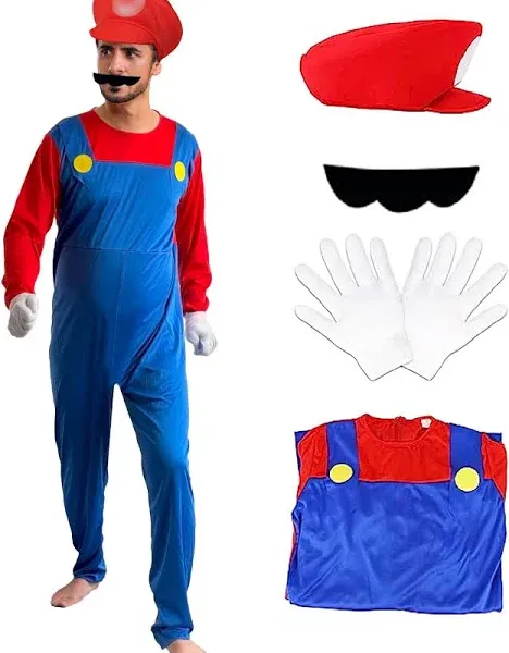 AHIRISERGE Super Brothers Halloween Cosplay Jumpsuit