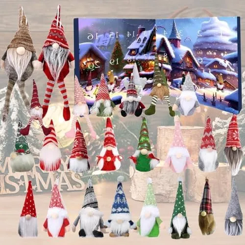 Gnome Advent Calendar 2024, 24 Day Christmas with 24 B 