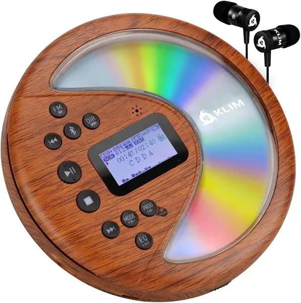 KLIM Discover Wood Portable CD Player Walkman