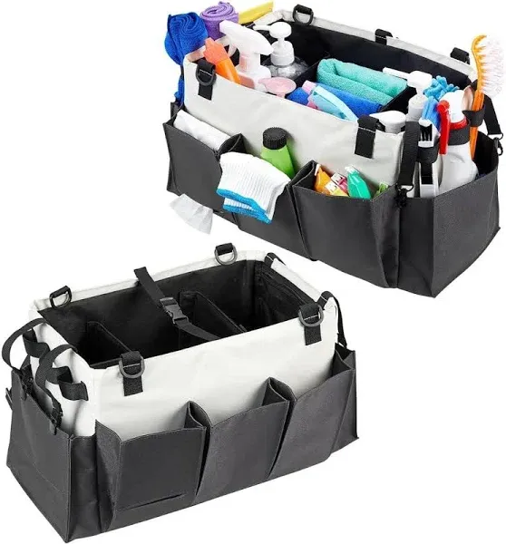 Wearable Cleaning Caddy Bag | Cleaning Supplies Organizer | Housekeeping Supply Caddy Bag | Cleaning Supply Tote with Handle Shoulder Waist Straps for Tote Tools Products Housekeepers Car Home House