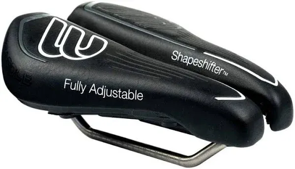 SRT Super Short Noseless Pain-Free Adjustable Bicycle Saddle Black with Titanium Rails Custom Fit Comfort, one Size