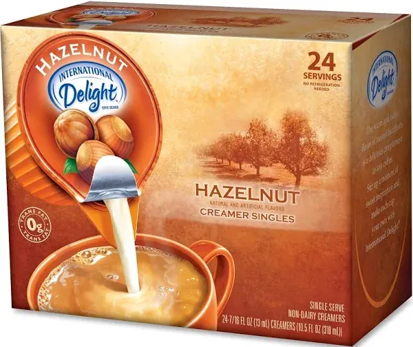 International Delight Hazelnut Coffee Creamer Singles - 24 Count