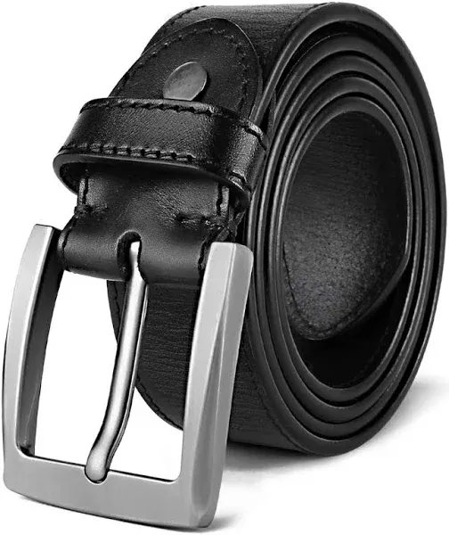 KEECOW Men&#039;s 100% Italian Cow Leather Belt Men With Anti-Scratch Buckle,Packed i