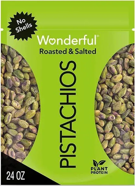 Wonderful Pistachios, No-Shell, Roasted and Salted, (24 Ounce 28g) New &amp; Sealed