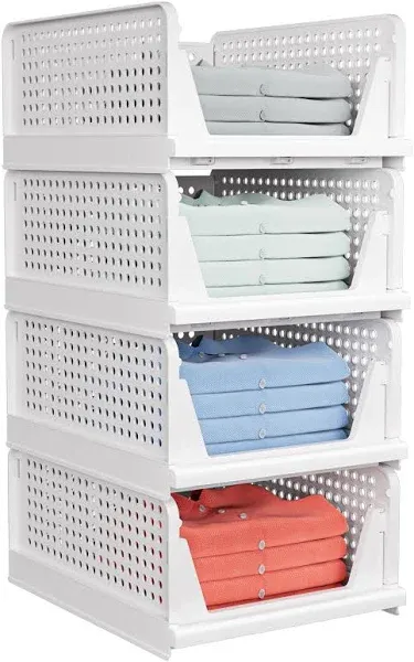 CTSNSLH 4 Pack Folding Closet Organizers Storage Box