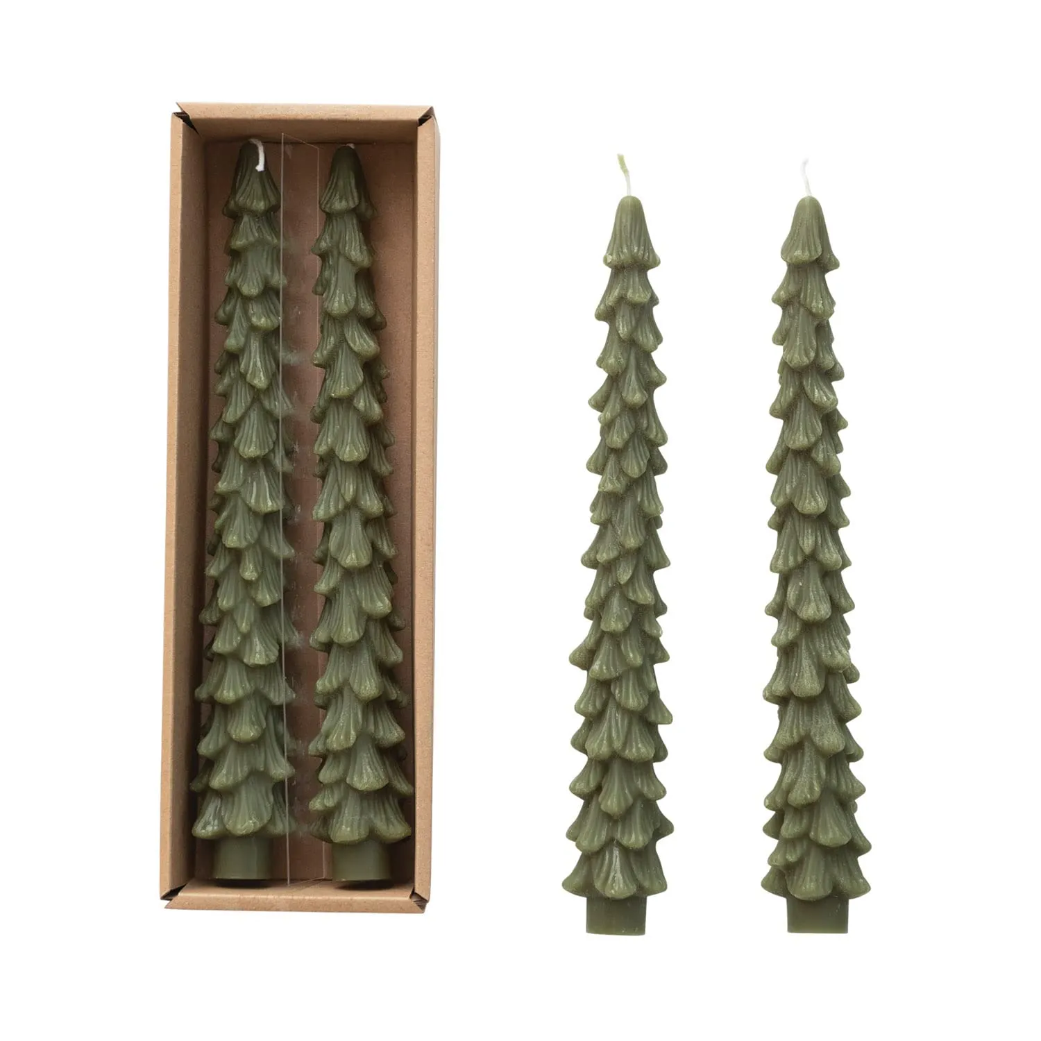 #confetti-gift-and-party# 10" Tree Shaped Taper Candles