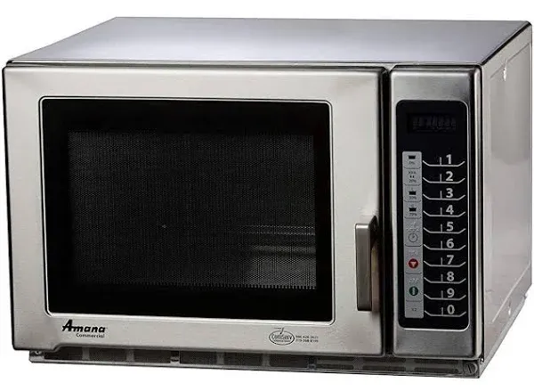 Amana Medium Duty RFS12TS, 1200 Watts, 1.2 cu.ft. Microwave Oven with Push Button Controls