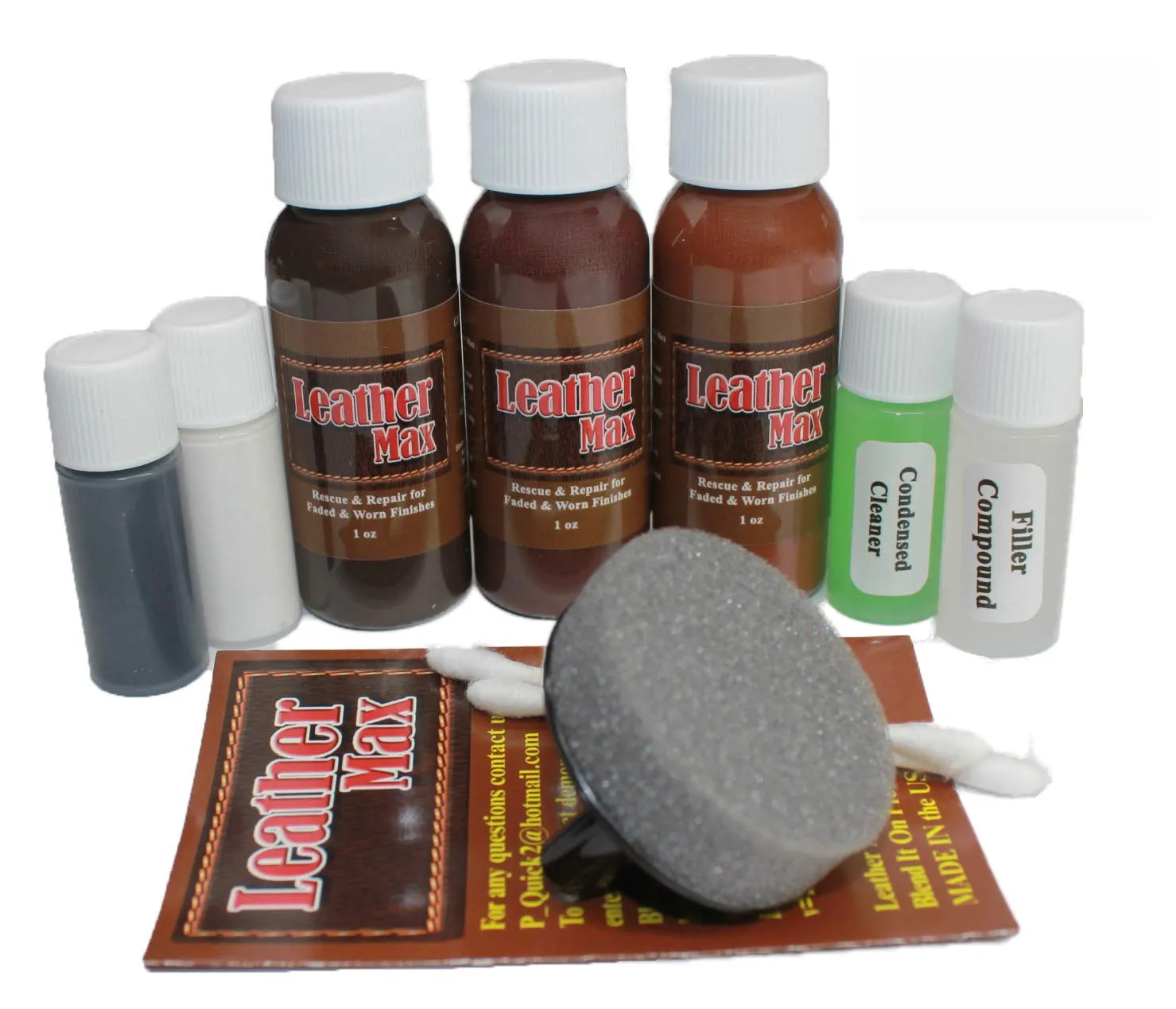 Furniture Leather Max Complete Leather Refinish and Repair Kit/Now with 3 Color Shades to Blend with/Leather & Vinyl Restorer (Beige Mix)