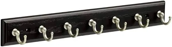 Key Tidy (1-Pack) Black Key Holder 14&#034; Wall Mount Key Rack 7 Key Hooks for Wa...