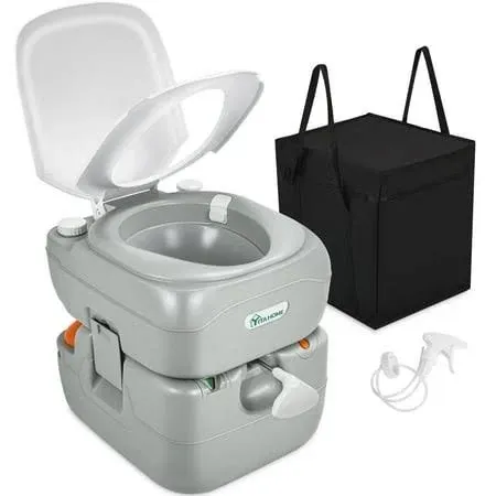 Portable RV Toilet With Carry Bag And Hand Sprayer,5.8Gal<wbr/>lon Portable Toilet For