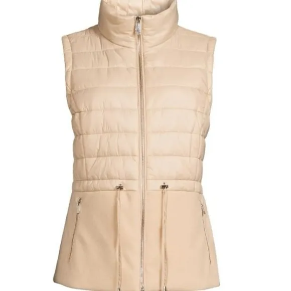 Calvin Klein Womens Quilted Cold Weather Outerwear Vest