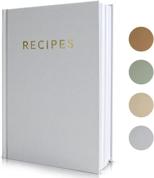 ZICOTO Aesthetic Blank Recipe Book with Waterproof Cover - The Perfect Recipe Notebook To Write In Your Own Recipes - Beautiful Blank Cookbook to Organize Your Recipes